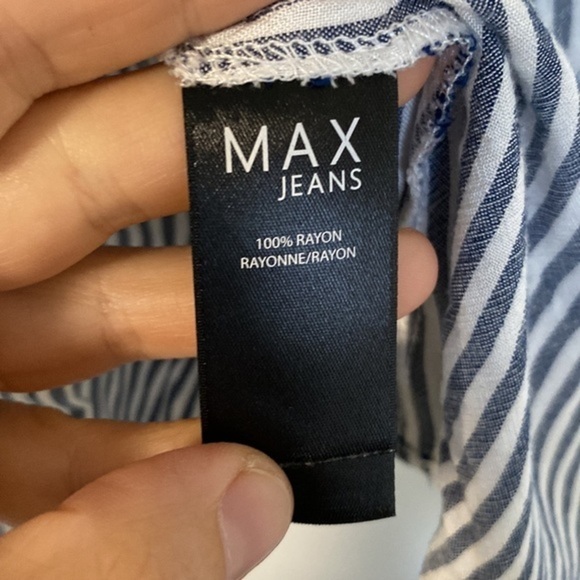 Long sleeve golden flower,striped  blouse, light material - Picture 5 of 6